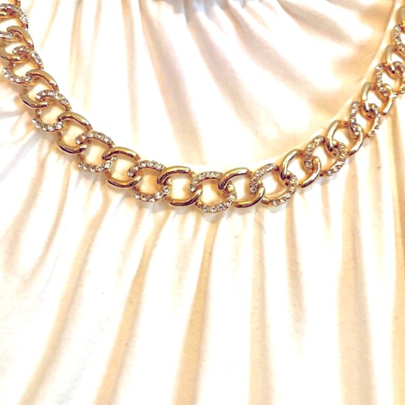 CACHE Y2K Ivory Cap Sleeve Ruched Knit Top Rhinestone Gold Chain Neckline S - Picture 2 of 4